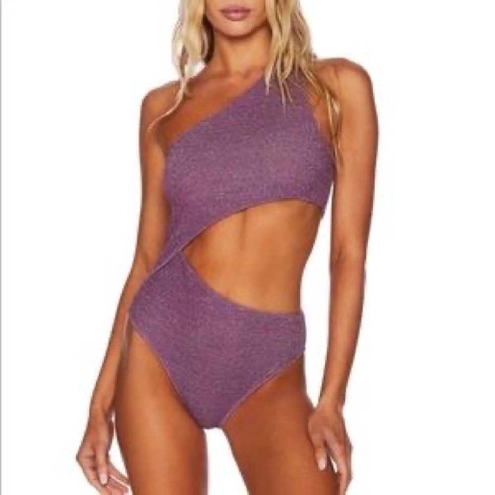 BEACH RIOT Celine Shine One-piece in Amethyst